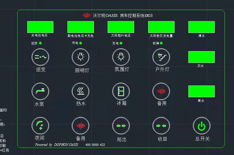 沃尔视OASIS 房车控制面板KM18